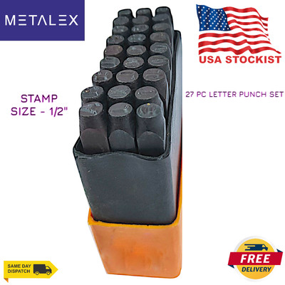 Letter Punch Set 27 Pieces Stamping Combination 1/2'' Inch  Marking Sticks A to Z