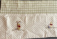 Winnie The Pooh Disney Embroidered Valance Quilted Green Ivory Plaid 1 59 x13