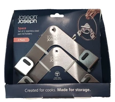 Joseph Joseph Space Set of 2 Pot and Pan Lid Holders Self Adhesive Wall Mount