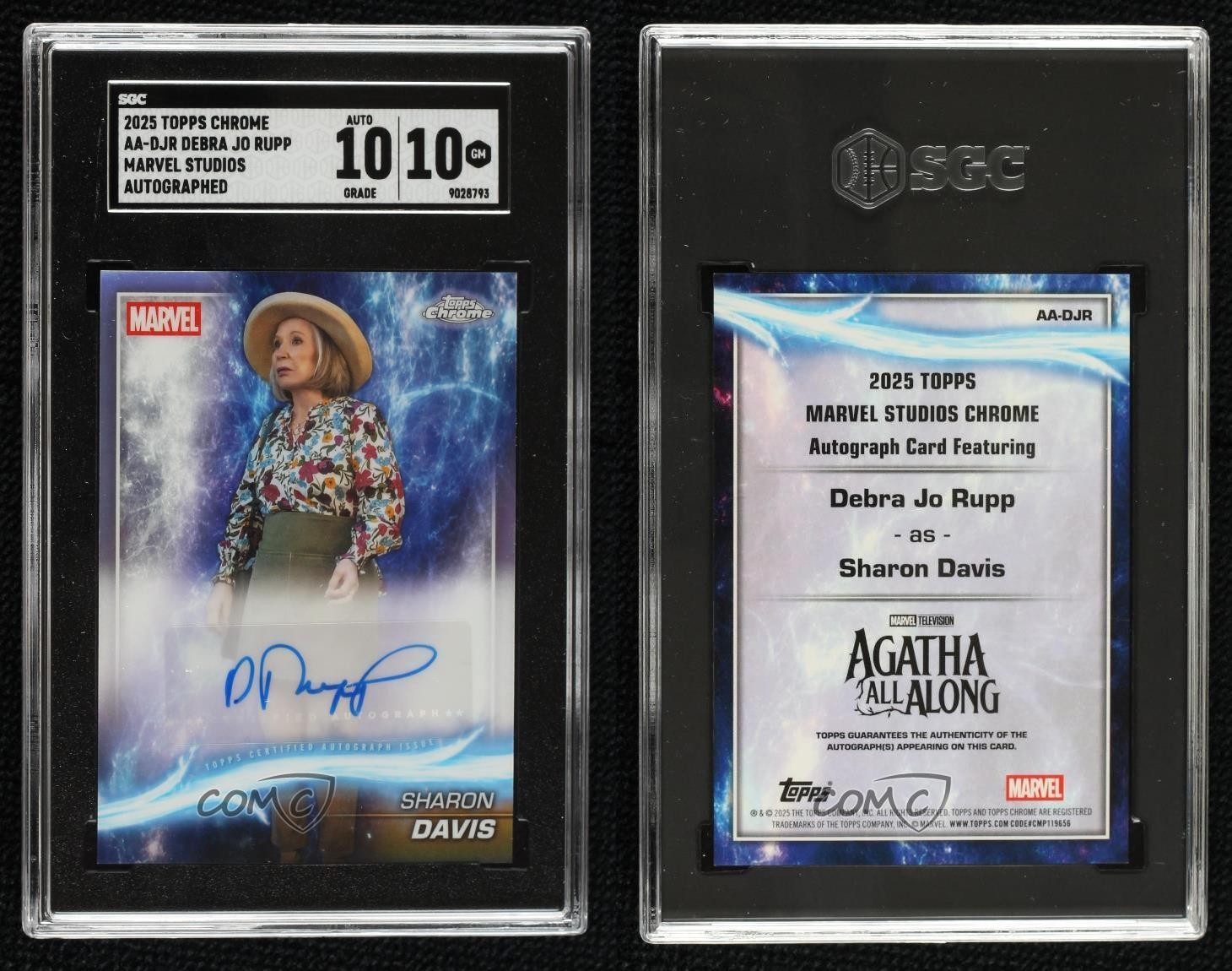 2025 Topps Chrome Marvel Studios Debra Jo Rupp as Sharon Davis SGC 10 GEM Auto view 3