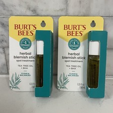  2 Burt's Bees Blemish Stick Spot Treatment .26 Oz Each