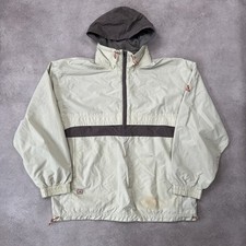 Adidas Anorak Mens XL Vintage 90s Pullover Windbreaker, Off White