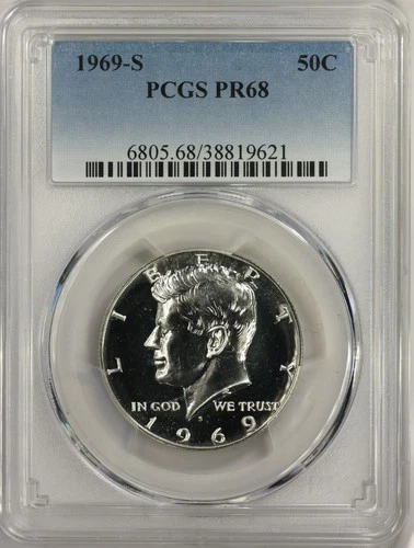 1969 S Kennedy Half Dollar 50C- PCGS PR68
