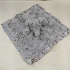 Cloud Island Elephant Security Blanket Baby Plush Lovey Gray Satin Trim Small