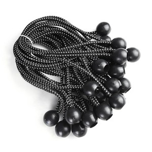 25 pcs 8" Black Ball Bungee Loop Cord Tie Down Strap Wire Fix Canopy Tarp Tent