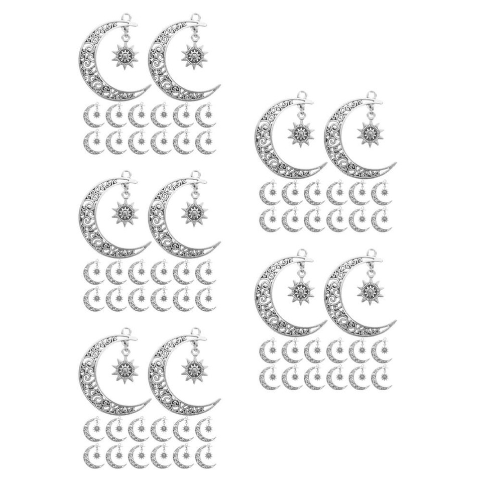 Small Silver Metal Sun Moon Charms for Jewelry Making DIY Crafts | eBay ...