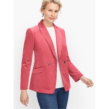 Talbots Double Breasted Corduroy Blazer 12P Pink