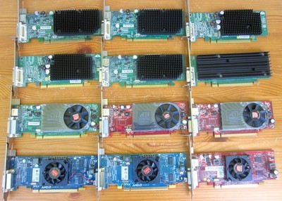 12 Stück High Profile PCI-E Grafikkarten nvidia, ATI, AMD, PNY, Dell - Konvolut