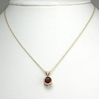 1.01 CWT GENUINE RUBY PENDANT NECKLACE 14K YELLOW GOLD #P279. — photo 2