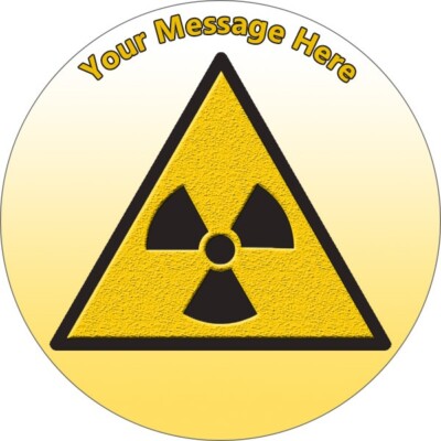 Personalisierte Tortenaufleger Strahlung Atomwarnung essbar Glasur Oblate Schild sicher