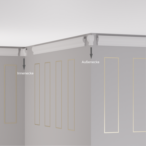 10m LED Stuckleiste OL-1 + Ecken für indirekte Beleuchtung - Decke & Wand - Bild 7 von 7