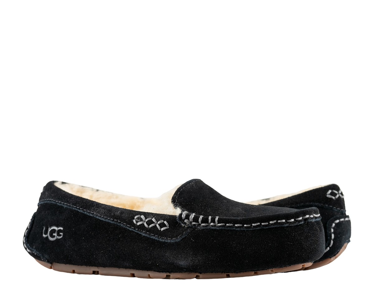 靴 UGG WOMENS ANSLEY W/1106878 UGG Australia Ansley Moccasin Black Women's Slippers 1106878