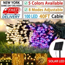 Solar Powered 100LED String Light Garden Path Yard Decor Lamp Outdoor Waterproof