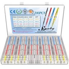 200 Conectores De Empalme A Tope Termorretractiles Para Cables Electricos NUEVO.