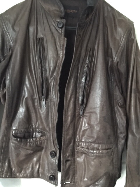 Giacca biker Yves Saint Laurent (YSL) uomo anni 80 vintage pelle