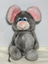 Russ Luv Pets CATNIP Mouse Plush Stuffed Animal Toy Vintage 10  Gray Pink Ears
