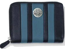 NWT Brighton Ferrara SANTORINI Blue Leather Medium Zip Wallet MSRP $125