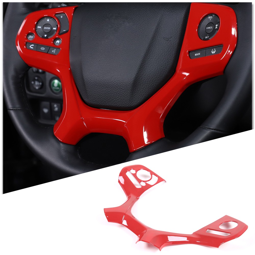 ABS Sports Red Steering Wheel Cover Trim Accessories For Honda Pilot 2019-2022