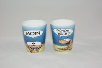 2Er Set HöSti Eierbecher Wattwurm Moin Schon Wach Cartoon Comic Maritim