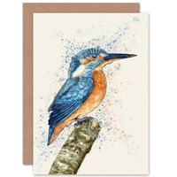 Aquarell Eisvogel Geburtstagskarte