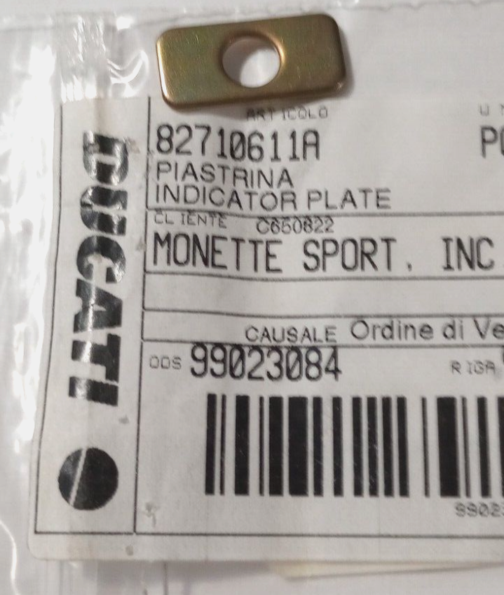 Ducati Indicator Plate NOS 82710611A (L-9040) | eBay