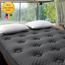 RV Short Queen Mattress Topper Viscose Derived from Bamboo, Camping Memory Foam