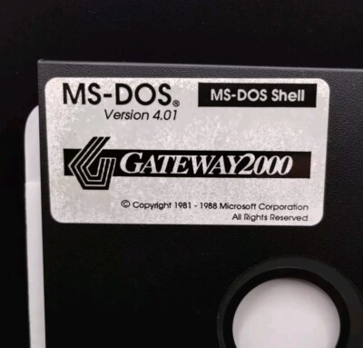 Gateway 2000 Edition 4.01 Floppy Disc 5.25'' Rare MS-DOS Shell 1988 Microsoft
