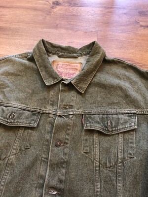 Olive Green Jean Denim Jacket size 