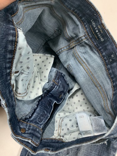 LUCKY BRAND 363 Straight Size 33 X 32 Ripped Medium Wash Distressed Jeans Men’s - 第 4/5 張圖片