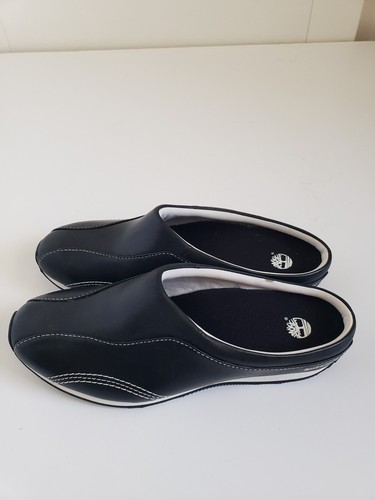 Timberland Anaheim Triathlon Leather Comfort Clog Mules Black Shoes Size 7.5M - Picture 4 of 12