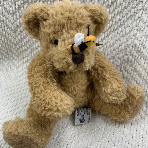 Russ Berrie Buzz Plush Soft Toy Seated Teddy Bear with Little Honey Bee on Nose - Picture 15 of 15