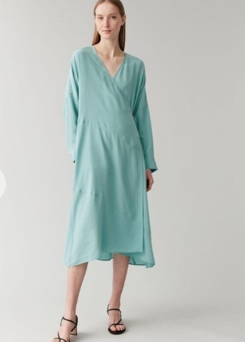 cos mulberry silk dress COS Drawstring Belted Mulberry Silk Midi Dress