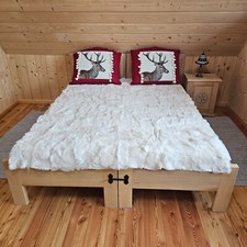 Toscana Lammfelldecke hell Cremi   Verschiedene Größen Schaffelldecke Felldecke