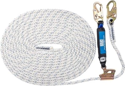 PALMER SAFETY Vertical Lifeline Assembly - 50FT Rope Harness Safety Lanyard with Rope Grab