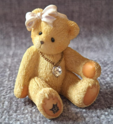 1996.Cherished Teddies. Girl Bear Figurine with Crystal Pendant,,April''.239771.
