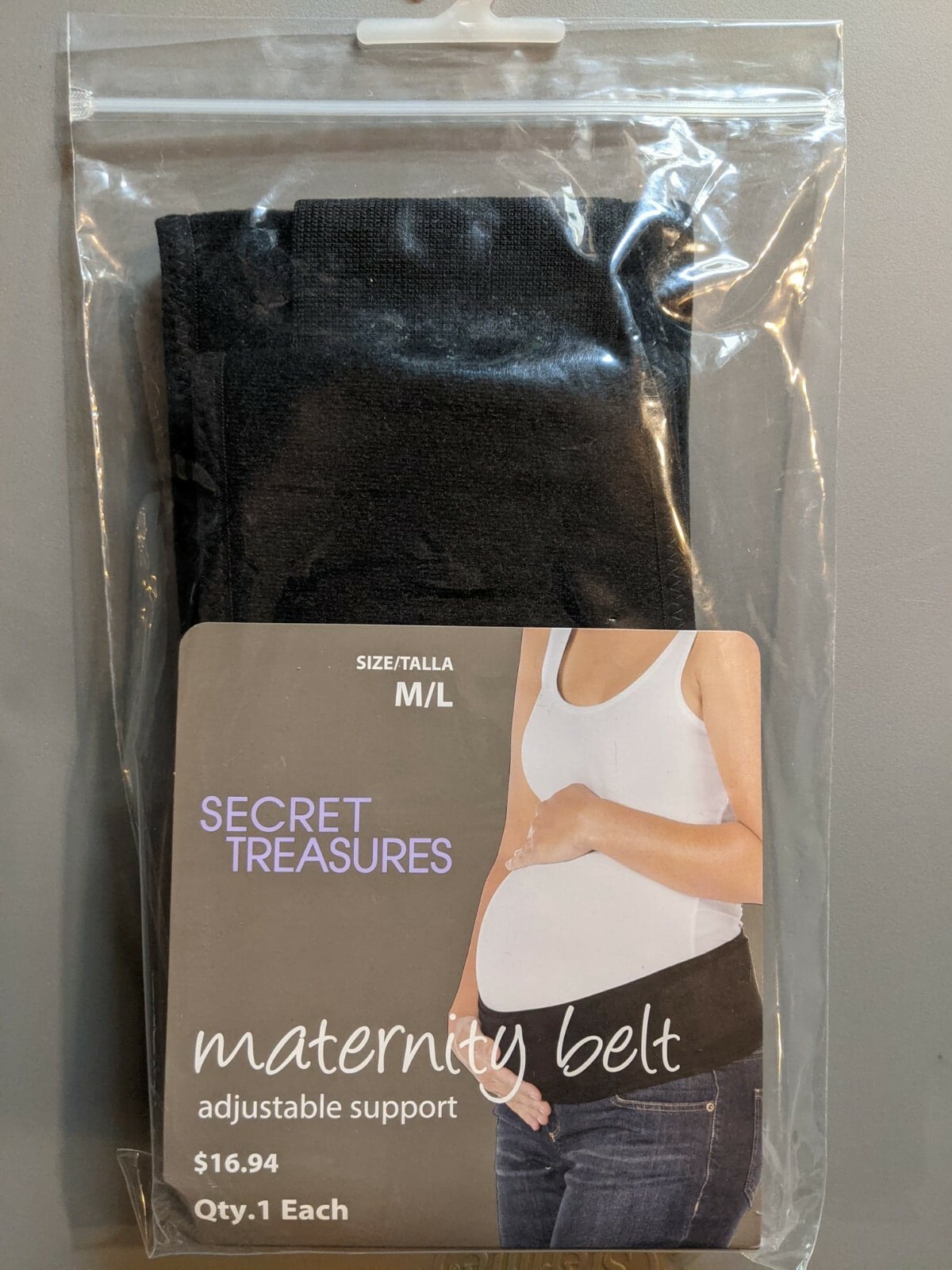 Secret Treasures Maternity Postpartum Waist Belt adjustable Support M/L Black-image
