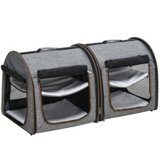 Portable Soft-Sided Pet Cat Carrier with Divider, Two Compartments,Soft Cushions