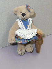 3" Deb Canham Artist Bear Beige Miniature Girl W/ Teddy  #r