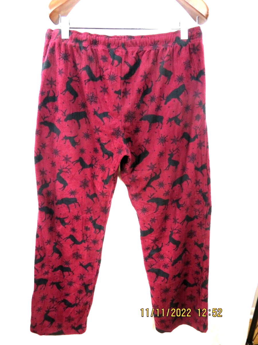 ARCTIC TRAIL TRADING CO. SZ XL Men's Polyeste Maroon Deer Pajamas
