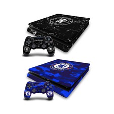 CHELSEA FOOTBALL CLUB MIXED LOGO VINYL SKIN FOR PS4 SLIM CONSOLE  CONTROLLER