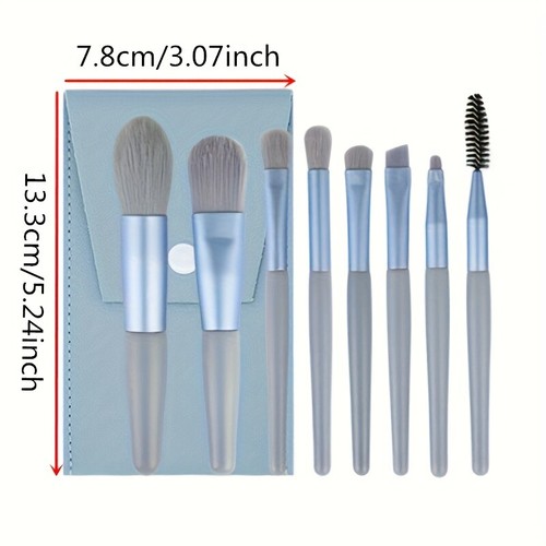 Kit de 8 brochas en polvo de maquillaje rosa para pestañas, regalo profesional para niñas - Imagen 2 de 4