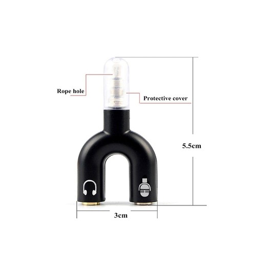 U Shape 3.5mm Y Headset Adapter Kit Jack Splitter for Audio Headphone and MIC - Picture 2 of 11