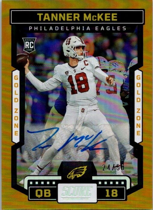 2023 SCORE ROOKIE AUTOGRAPH GOLD ZONE PARALLEL #306 TANNER McKEE 24/50 AUTO