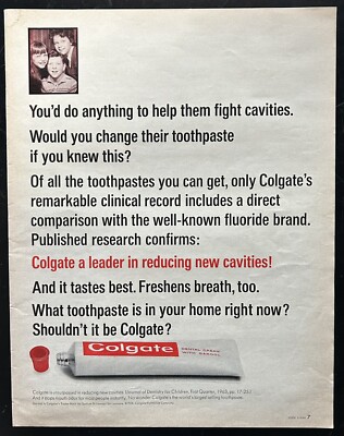 Vintage 1964 Colgate Toothpaste Fights Cavity Original LOOK Magazine Ad ...