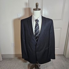 Jack Victor 46L 100 Wool Blazer Suit Jacket Men Charcoal Gray