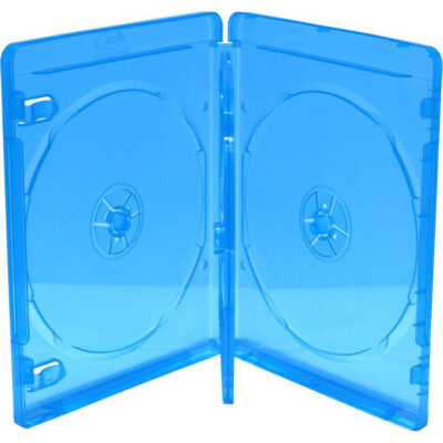 Blu-ray Hülle Box leer 14mm für 3 BD / CD / DVD blau