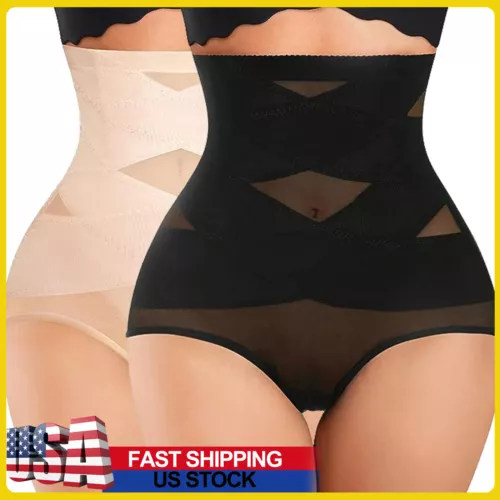 Cross Compression Shaping Pants Women High Waist Panties Body Shaper Abs Slim - Picture 1 of 19