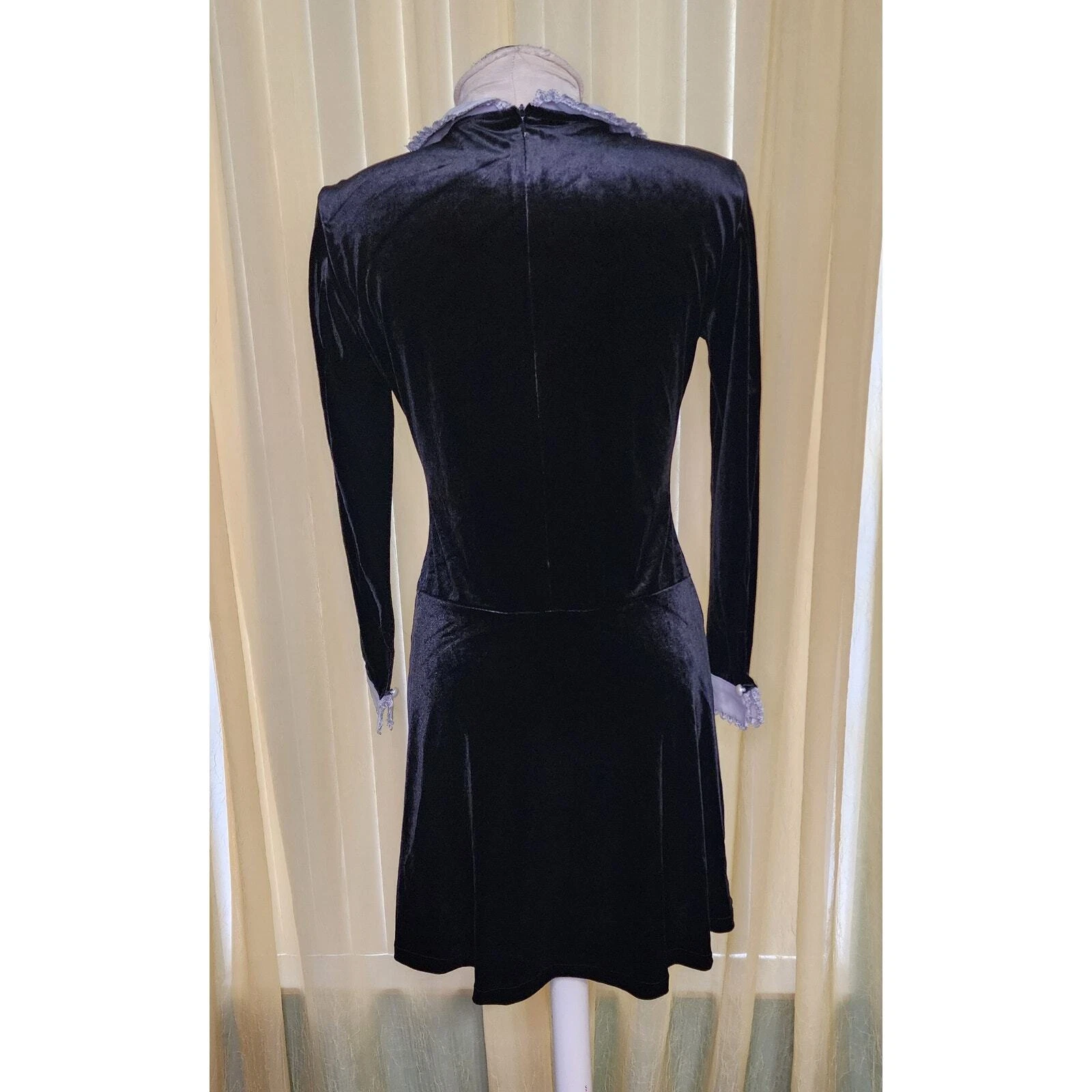 UNDERCOVER Abito donna Angel Secret colletto a contrasto linea A aderente e svasato in velluto taglia M