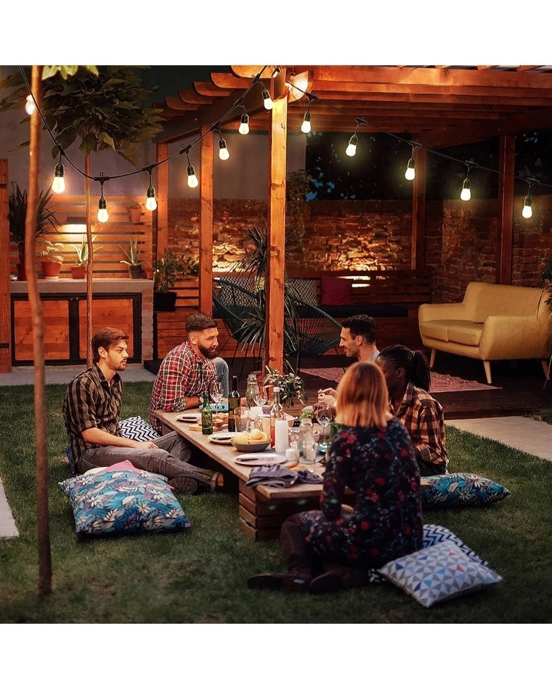 Cadena de luces para exteriores Honeywell 48 pies, luz LED impermeable de grado comercial para patio Foto 2 de 4