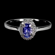 925 Sterling Silver Ring Oval Tanzanite 6x4mm Natural Gemstone Jewelry Size 7